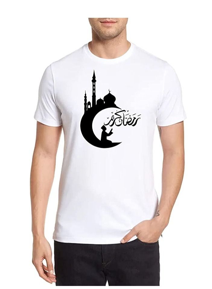 PRINTSHOP4ME Ramadan Printed Round Neck Cotton Mens Tshirt Design 4 - Image 1