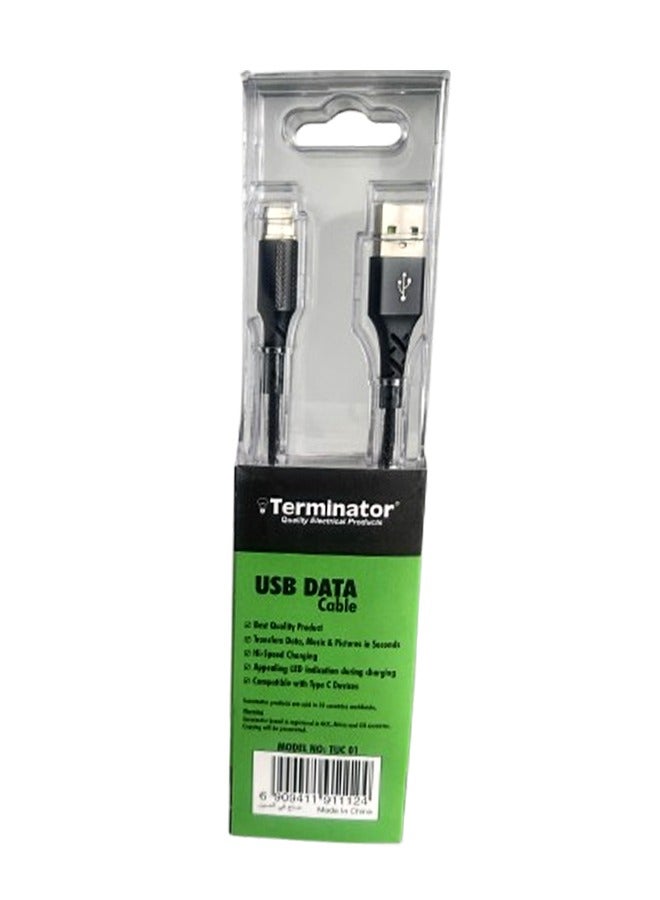 Terminator Type C Usb Cable With Light Indicator 1 Meter High Speed Charging Data Transfer - Image 2