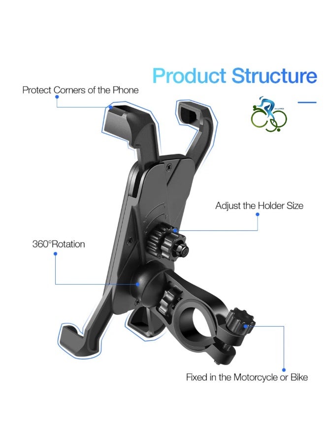 محمد أبو الجوخ حامل هاتف دوّار 360° للدراجة والموتوسيكل من Abo ElGoukh – حامل هاتف أسود متين مع دوران كامل يسمح بضبط زاوية المشاهدة بأفضل وضع. مشبك عالمي يمتد ليتناسب مع معظم الهواتف الذكية (من 4 إلى 7 بوصات)، مناسب أثناء ركوب الدراجات، السكوتر أو الدراجات النارية. متوفر بنسختين: من سبائك الألومنيوم خفيفة الوزن أو من البلاستيك المتين لتلبية رغبتك وتناسب نمط القيادة. آلية قفل مقاومة للصدمات والرياح تحافظ على ثبات الهاتف حتى على الطرق الوعرة. يحتوي على بطانات سيليكون مانعة للانزلاق لحماية الجهاز. المشبك سهل التثبيت على مقابض بقطر 22–32 مم ويفك بسرعة. الهيكل مقاوم للمطر والغبار. هدية مثالية للراكبين الذين يستخدمون GPS أو المكالمات أو البث أثناء الركوب – استمتع براحة الاتصال بدون استخدام اليدين وجودة موثوقة من Abo ElGoukh. - Image 4