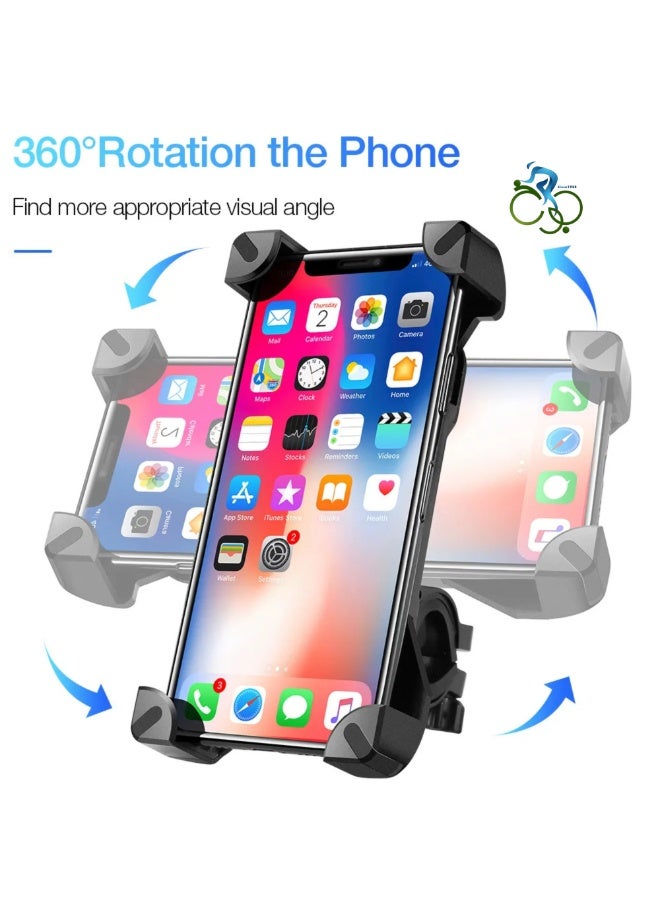 محمد أبو الجوخ حامل هاتف دوّار 360° للدراجة والموتوسيكل من Abo ElGoukh – حامل هاتف أسود متين مع دوران كامل يسمح بضبط زاوية المشاهدة بأفضل وضع. مشبك عالمي يمتد ليتناسب مع معظم الهواتف الذكية (من 4 إلى 7 بوصات)، مناسب أثناء ركوب الدراجات، السكوتر أو الدراجات النارية. متوفر بنسختين: من سبائك الألومنيوم خفيفة الوزن أو من البلاستيك المتين لتلبية رغبتك وتناسب نمط القيادة. آلية قفل مقاومة للصدمات والرياح تحافظ على ثبات الهاتف حتى على الطرق الوعرة. يحتوي على بطانات سيليكون مانعة للانزلاق لحماية الجهاز. المشبك سهل التثبيت على مقابض بقطر 22–32 مم ويفك بسرعة. الهيكل مقاوم للمطر والغبار. هدية مثالية للراكبين الذين يستخدمون GPS أو المكالمات أو البث أثناء الركوب – استمتع براحة الاتصال بدون استخدام اليدين وجودة موثوقة من Abo ElGoukh. - Image 2