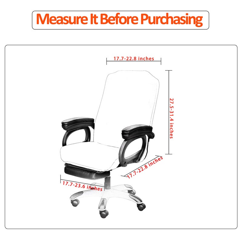SARAFLORA Office Chair Cover- Large, White- Removable Computer Chair Cover for Office Chair with Zipper for Universal Rotating Chair Desk Chair Cover High Back Chair Seat Washable Protector for Pets - Image 2