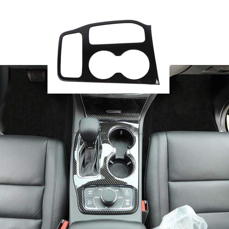 غطاء لوحة تغيير السرعة JeCar مجموعة تزيين داخلية لجيب جراند شيروكي 2016-2020 بتصميم ألياف الكربون