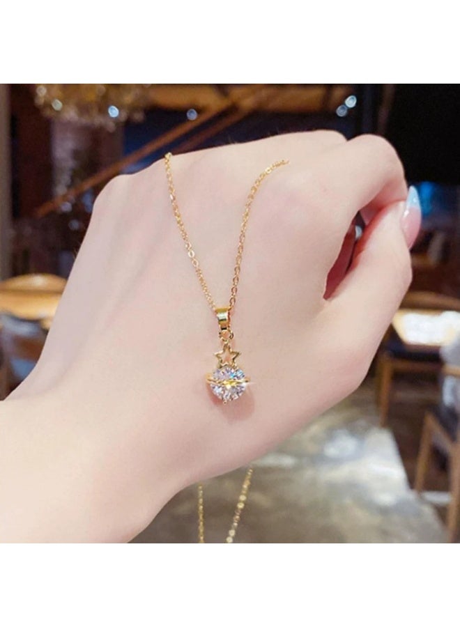 Goolsky قلادة كوكب مع تعليقة – تصميم أسلوب المحكمة الرجعية مع تصميم السماء المرصعة بالنجوم، زخرفة سماوية، للارتداء اليومي/الحفلات/الأزياء الكلاسيكية، تفاصيل متلألئة - Image 1