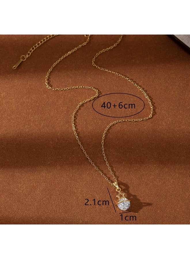 Goolsky قلادة كوكب مع تعليقة – تصميم أسلوب المحكمة الرجعية مع تصميم السماء المرصعة بالنجوم، زخرفة سماوية، للارتداء اليومي/الحفلات/الأزياء الكلاسيكية، تفاصيل متلألئة - Image 5