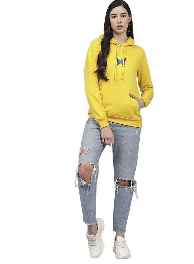 KOTTY Women Yellow Full Sleeve Printed Sweatshirt(Mustard Yellow,40) - Image 5