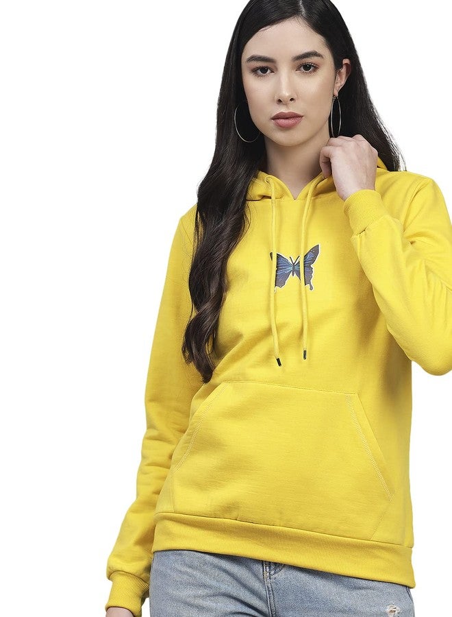 KOTTY Women Yellow Full Sleeve Printed Sweatshirt(Mustard Yellow,40) - Image 1