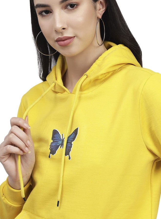 KOTTY Women Yellow Full Sleeve Printed Sweatshirt(Mustard Yellow,40) - Image 3