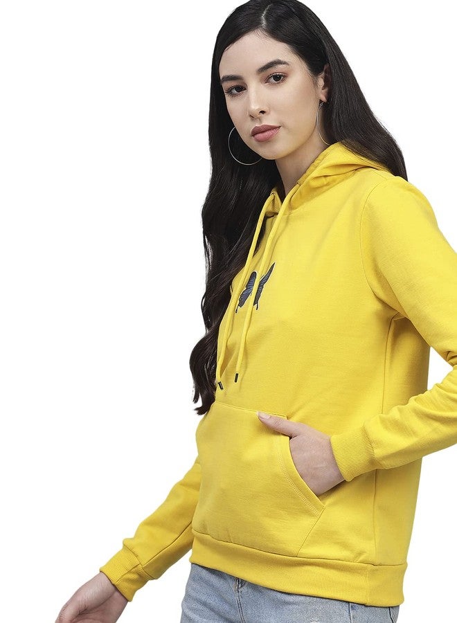 KOTTY Women Yellow Full Sleeve Printed Sweatshirt(Mustard Yellow,40) - Image 2
