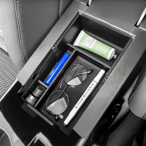HGWEI Center Console Organizer Compatible with 2025 2026 Chevrolet Equinox Accessories Middle Armrest Storage Box Interior Insert Tray Coin Holder (Not for Equinox ev), Black - Image 1