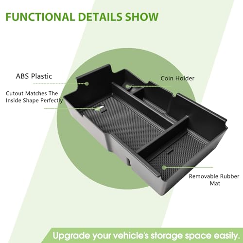 HGWEI Center Console Organizer Compatible with 2025 2026 Chevrolet Equinox Accessories Middle Armrest Storage Box Interior Insert Tray Coin Holder (Not for Equinox ev), Black - Image 5