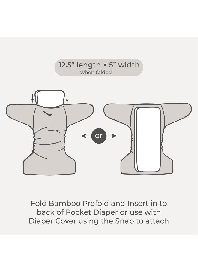 Nora's Nursery - Nora's Nursery 7 Pack Cloth Diaper Prefold Inserts with Snap - 2-4-2 Layers - Reusable and Absorbent - 13" x 15" Perfect for Any Diaper - Image 1