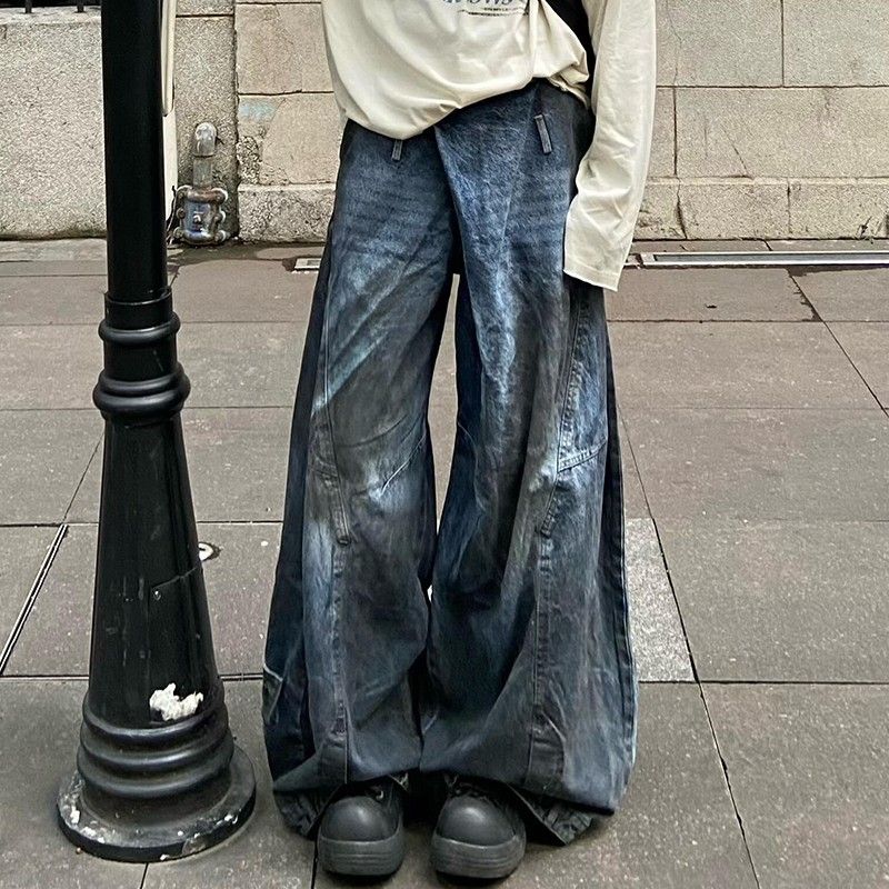 Unisex Gym Street Straight Loose Denim Jeans - Image 2