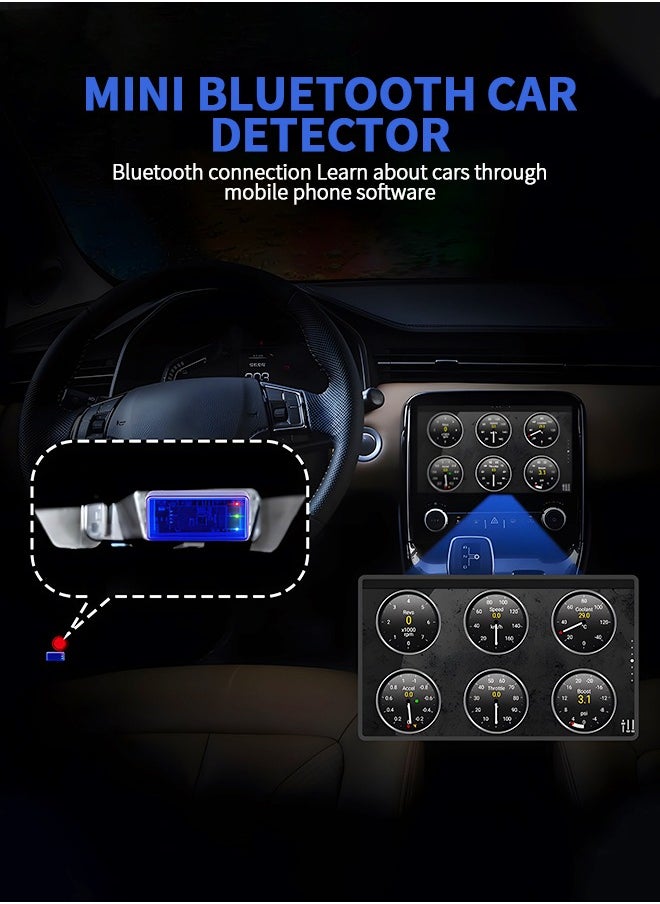 GROIC Mini ELM327 Bluetooth Torque OBDII Professional Bluetooth Scan Tool and Code Reader for Android and PC,Car Auto Diagnostic Scan Tool with OBD2 extension cable,Car Auto Diagnostic Scanner  - Image 3