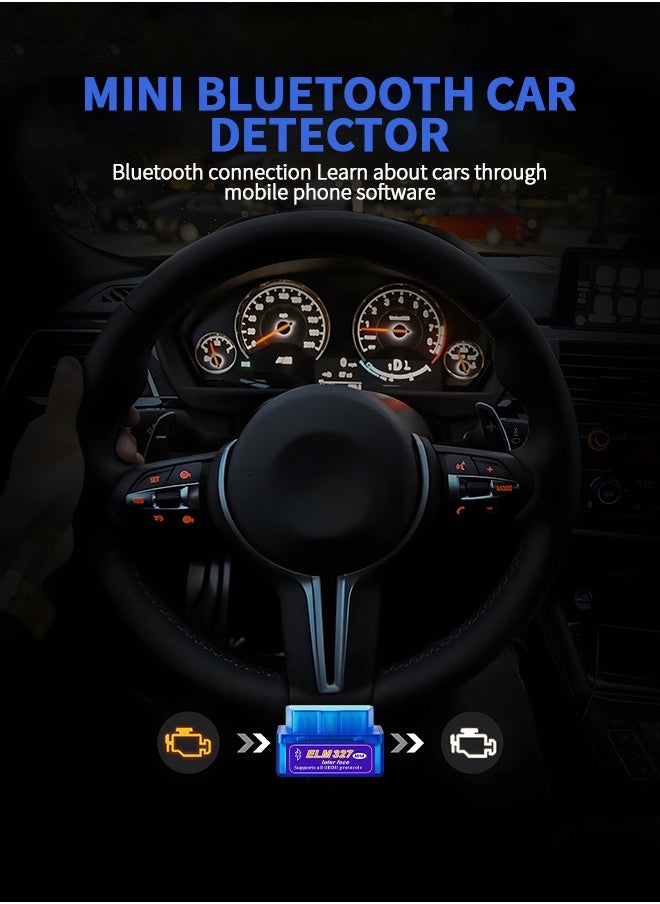 أداة فحص احترافية Mini ELM327 Bluetooth Torque OBDII وقارئ أكواد لأجهزة Android والكمبيوتر الشخصي، أداة فحص تشخيصية للسيارات مع كابل تمديد OBD2، ماسح تشخيصي للسيارات - pzsku/Z9A00FADC019E0C9D1580Z/45/_/1719884659/71e0c1be-006a-4e30-b492-0e0487b05e03