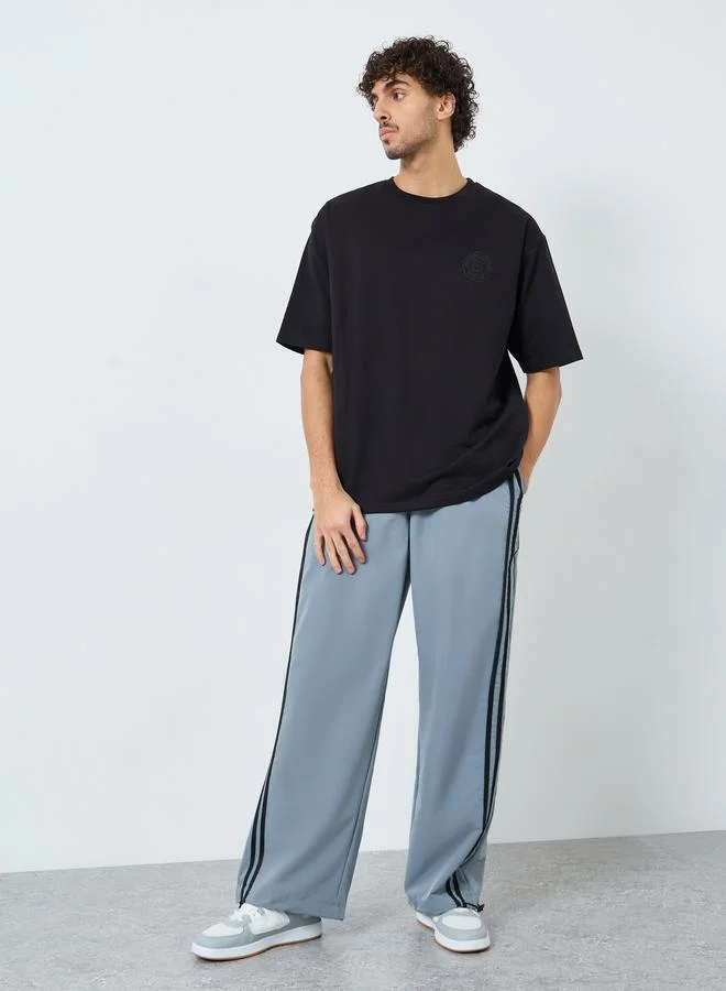 Styli Black Graphic Print Oversized T-Shirt