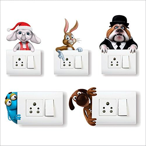 AH Decals Amazing Animated 3D Wall Switch Board Stickers for Living Bed Kids Room | (Set of 5) - Image 2