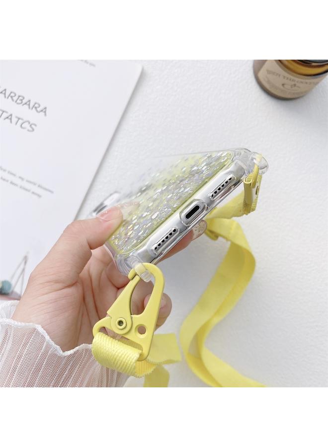 S-TOP Case For iPhone 12 mini Gradient Glitter Powder Epoxy TPU Thickened Acrylic Shockproof Case with Wide Neck Lanyard - Image 4