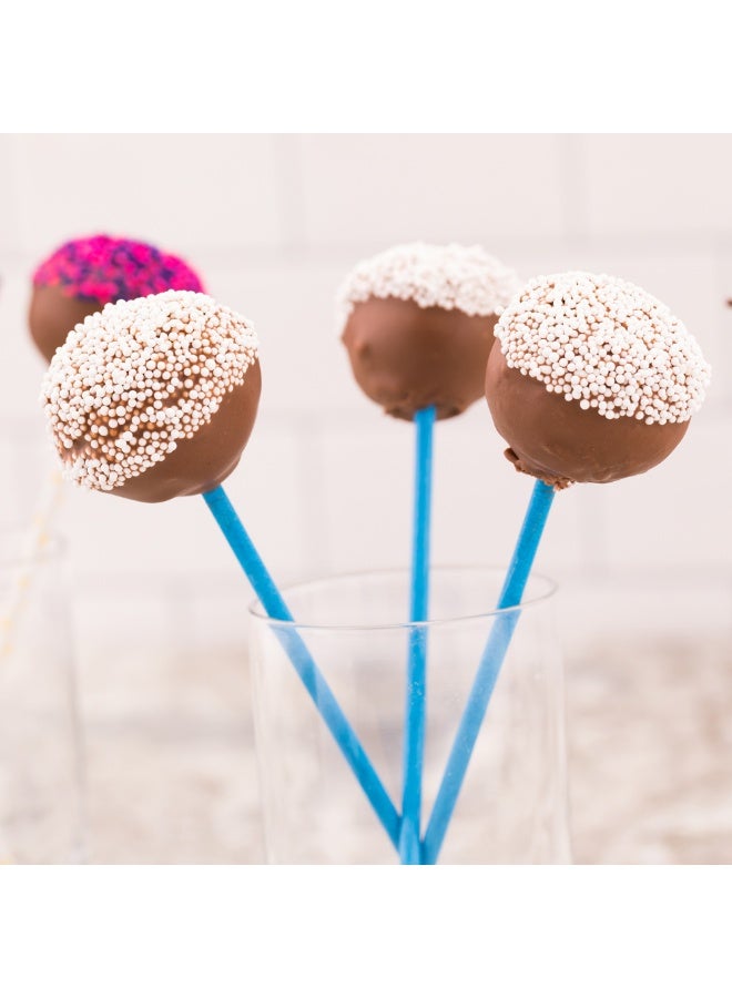 Restaurantware 5.9 Inch Cake Pop Sticks, 100 Durable Lollipop Sticks - Sturdy, Multipurpose, Sky Blue Paper Colored Cake Pop Sticks, Food Grade, For Desserts Or Crafts - Image 3