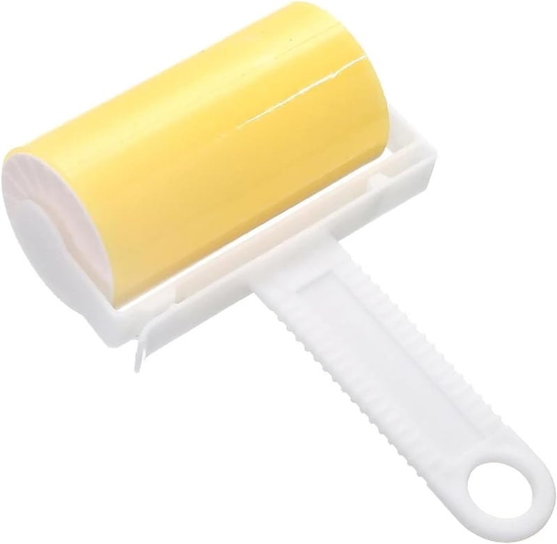 Sticky Roller Silicone Washable Reusable Lint Roller for Pet Hair Dog Cat Dirt Portable Lint Roller for Carpet Clothes Furniture (Yellow) - Image 1