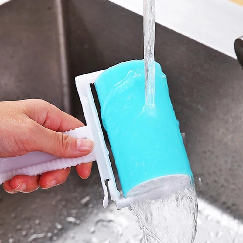 Sticky Roller Silicone Washable Reusable Lint Roller for Pet Hair Dog Cat Dirt Portable Lint Roller for Carpet Clothes Furniture (Yellow) - Image 5