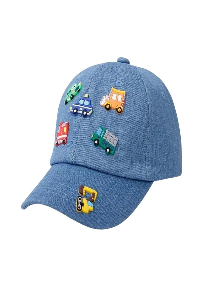 EvoNest Kids Cap | Adorable Cute Cars Applique Detailed Cap for 3 Year Kids - Sunshade Protection Hat (Blue) - Image 1