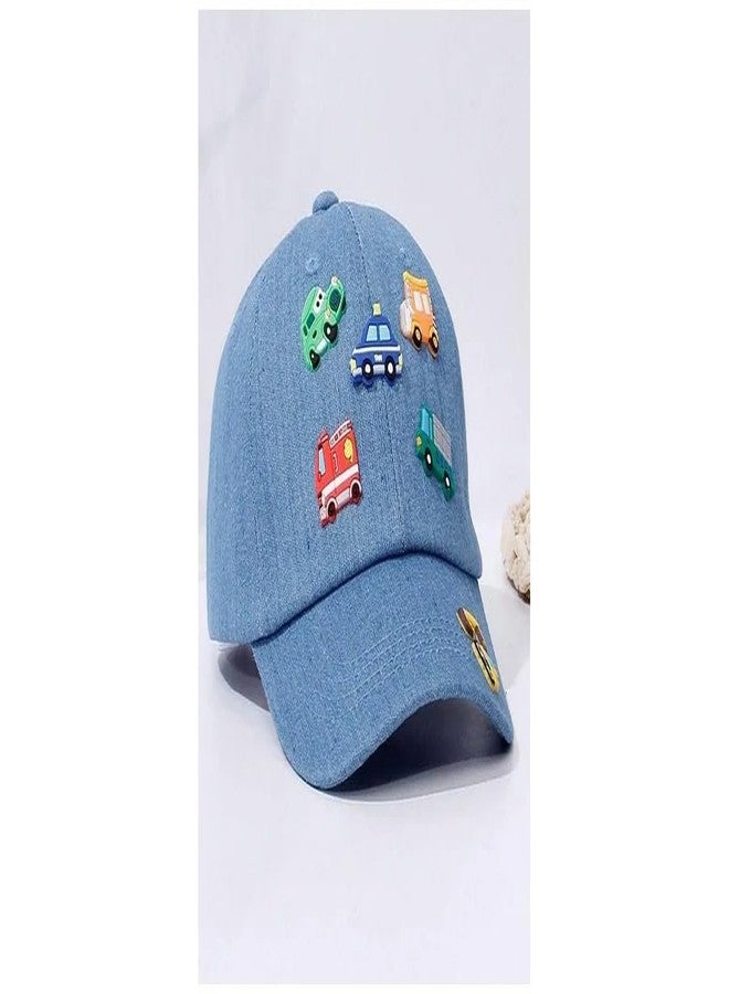 EvoNest Kids Cap | Adorable Cute Cars Applique Detailed Cap for 3 Year Kids - Sunshade Protection Hat (Blue) - Image 5