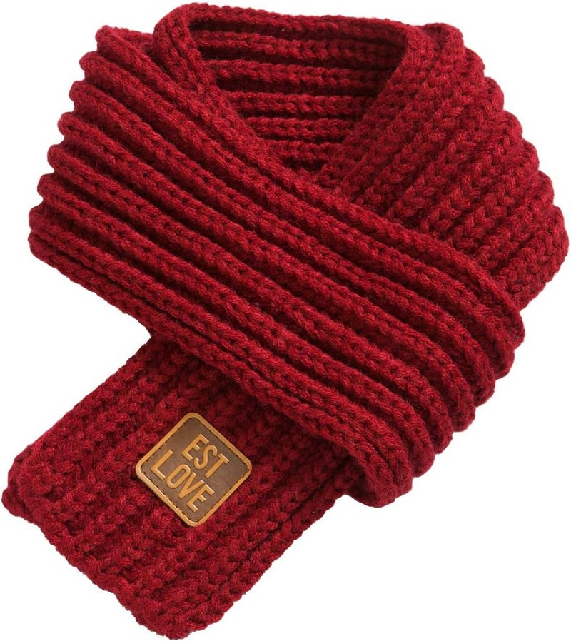 Levao Kids Winter Knitted Warm Scarf Boys Girls Toddlers Solid Color Soft Scarfs Neck Warmer - Image 1