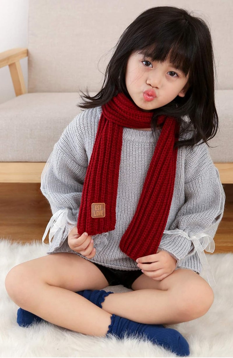 Levao Kids Winter Knitted Warm Scarf Boys Girls Toddlers Solid Color Soft Scarfs Neck Warmer - Image 4