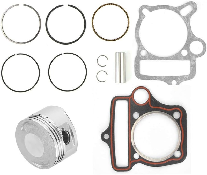 woobles Piston Rings Kit, 125cc 54mm Engine Parts Piston Set Rings Gaskets Fit for Loncin LiFan ATV Go Kart Bike - Image 1