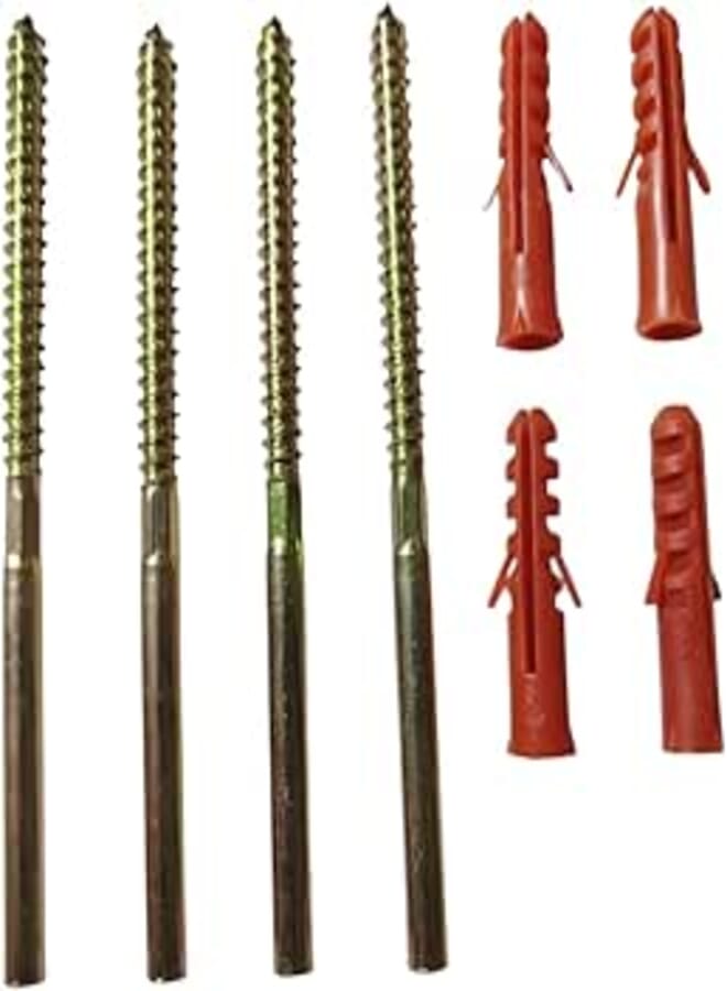 Invisible Floating Shelf Mounting Screws, 4pcs with Plastic Fisher, Diameter 7x140mm, Support Wall Mounted Wood Shelf Brackets