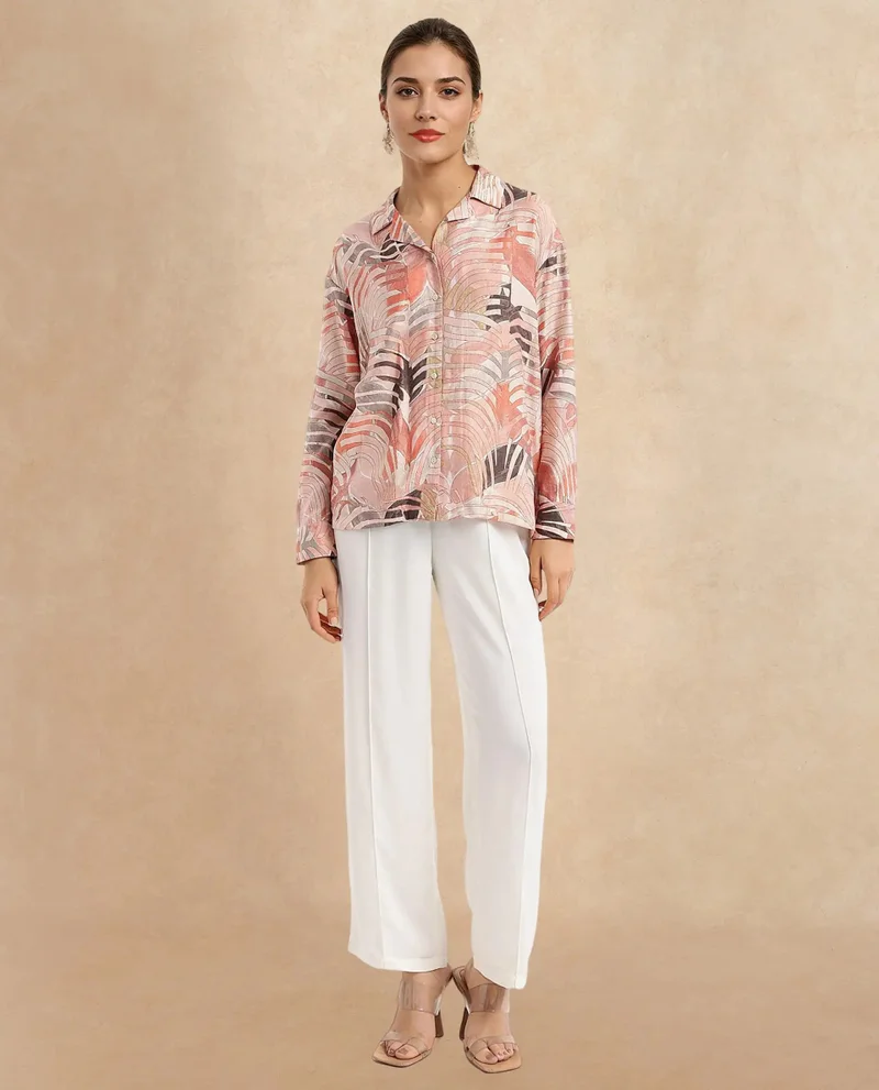 Rareism Women's Print Boxy Shirt