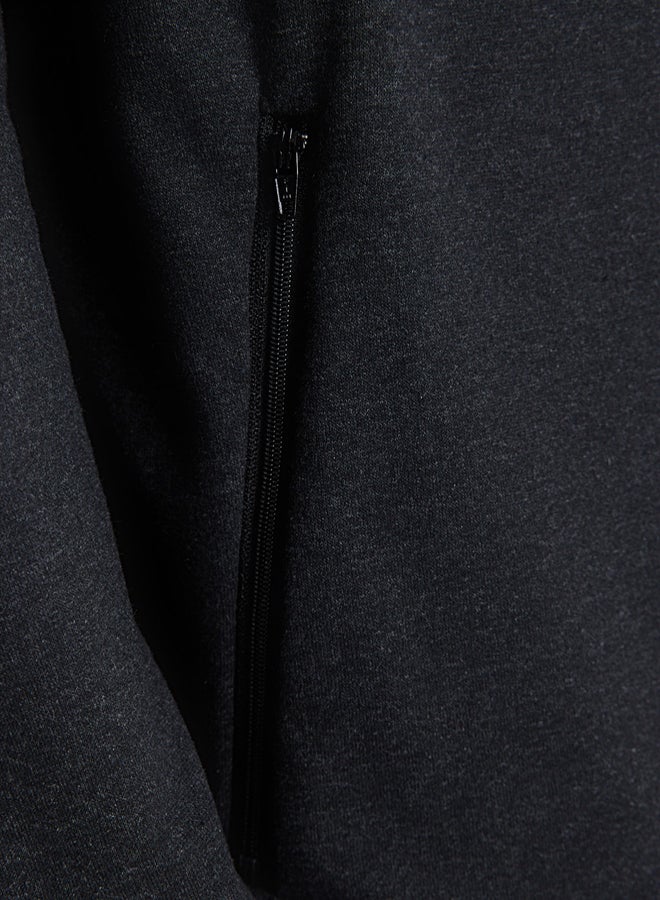 trendyol Anthracite Regular Fit Hooded Sweatshirt/Cardigan - Image 4