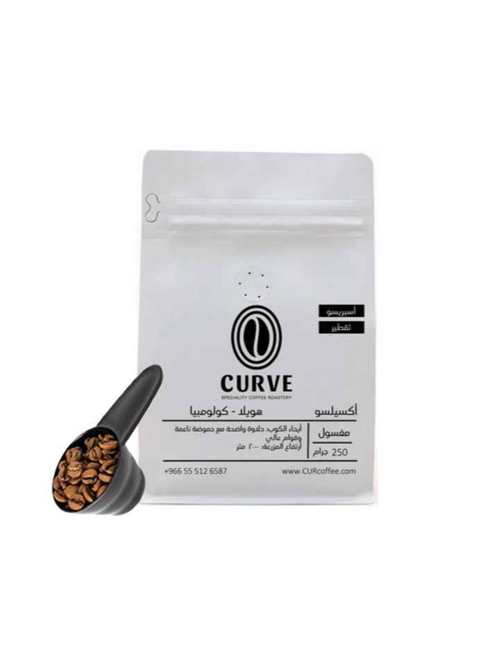 Curve Coffee bean huila colombia for Espresso And Filter 250G Unground roasted coffee beans for specialty coffee With a coffee scale spoon  - Image 1