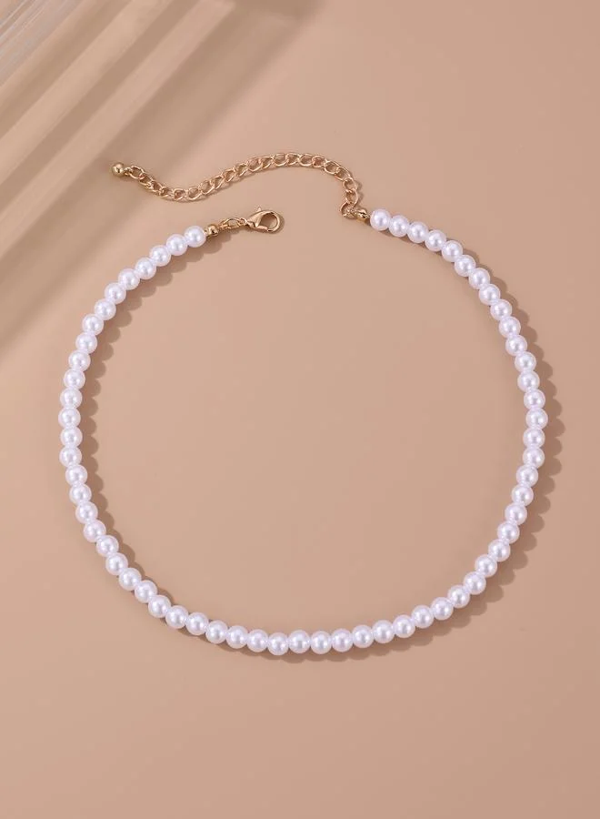 تايك تو Faux Pearl Beaded Necklace