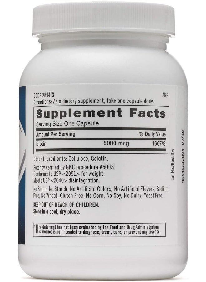 GNC Biotin 5000 MCG - Image 2