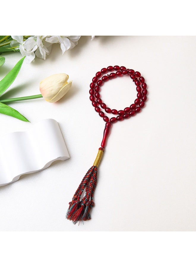 NIBEMINENT 45 Muslim Prayer Beads Wine Red/10mm