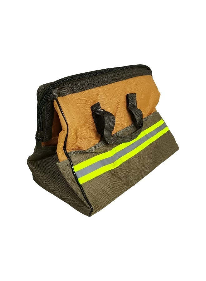 ZOJO 16 Inch Tool Bag with 16 Pockets, Heavy Duty Tool Storage Bag, Wide Mouth Electrician Tool Organizer, Reinforced Handle, Adjustable Shoulder Strap, Multi Pocket Tool Carry Bag for Home, Garage & Professional Use - Image 3