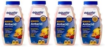 Equate Antacid Tablets Ultra Strength Tropical Fruit Flavors Chewable Tablets 1000 mg 160 Count Pack of 4 - Image 1