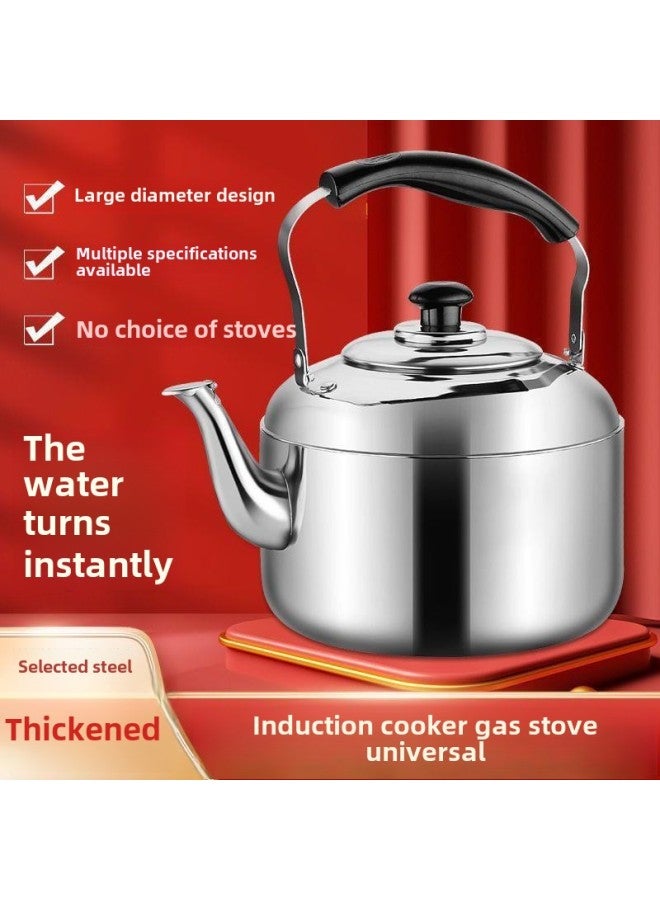 304 Stainless Steel Thickened Sound Kettle Large Capacity Whistle Extra Thick Boiling Kettle Induction Cooker Gas Stove New-Color:Extra Thick Sound Pot Comes With A Scouring Pad + G Scale Remover-Capacity:No. 3 Pot Is Filled With Approximately 2kg Water. Highly Recommended. T-shirt Is Too Small - Image 4