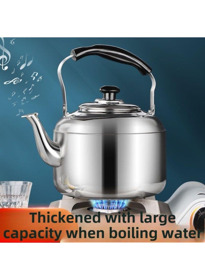 304 Stainless Steel Thickened Sound Kettle Large Capacity Whistle Extra Thick Boiling Kettle Induction Cooker Gas Stove New-Color:Extra Thick Sound Pot Comes With A Scouring Pad + G Scale Remover-Capacity:No. 3 Pot Is Filled With Approximately 2kg Water. Highly Recommended. T-shirt Is Too Small - Image 5