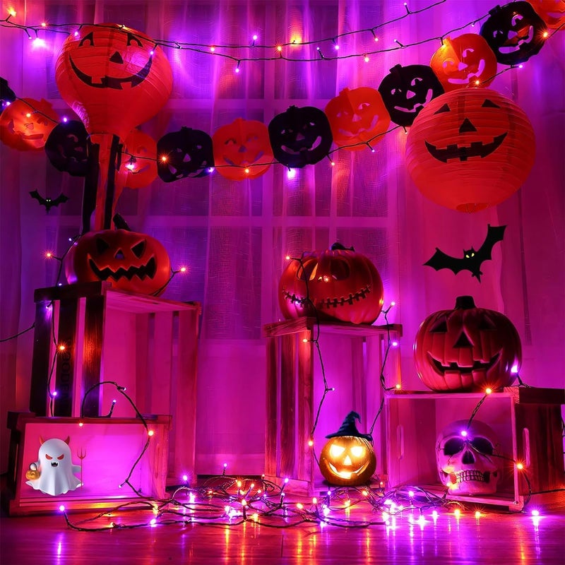 Brightown 100LED Solar String Lights Outdoor Solar Powered Lights IP65 Waterproof for Party Garden Yard Home Holiday Tree Decoration Lighting OrangePurple 100LED1PACK - Image 2