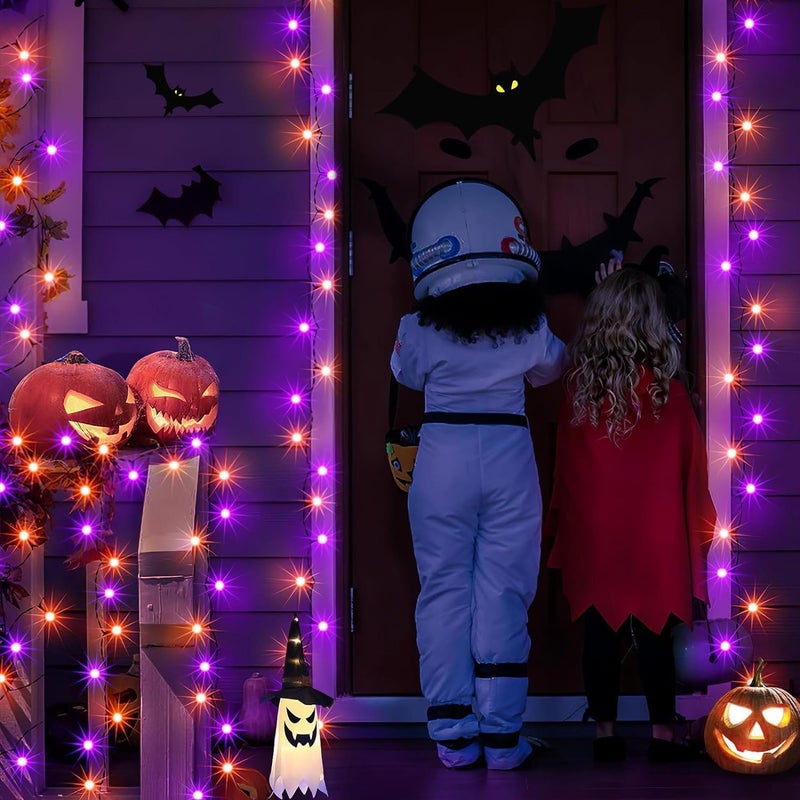 Brightown 100LED Solar String Lights Outdoor Solar Powered Lights IP65 Waterproof for Party Garden Yard Home Holiday Tree Decoration Lighting OrangePurple 100LED1PACK - Image 3