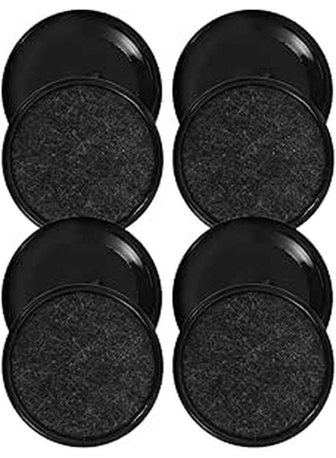 8 Pcs Round Furniture Pads With Plastic Coasters For Hardwood Floors And Carpet Protection - Image 1