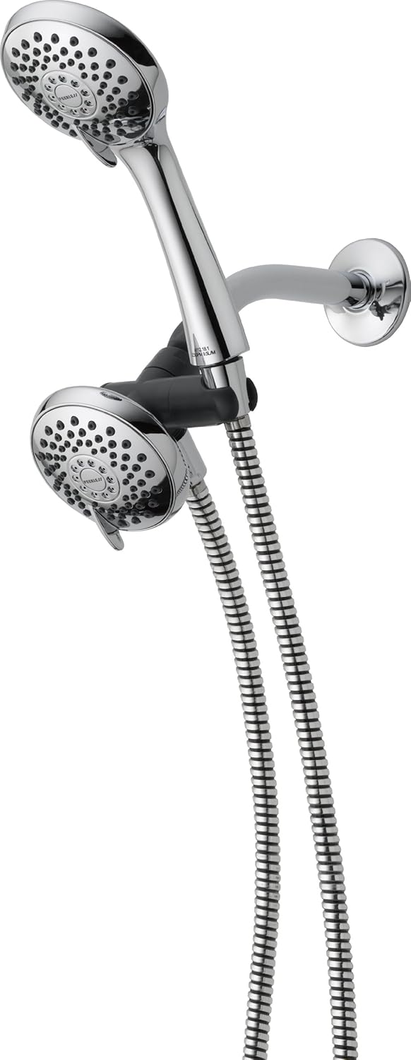 Peerless Delta Faucet Peerless 76311D Hand Shower Shower Head Combo Pack Chrome Brushed Nickel - Image 1