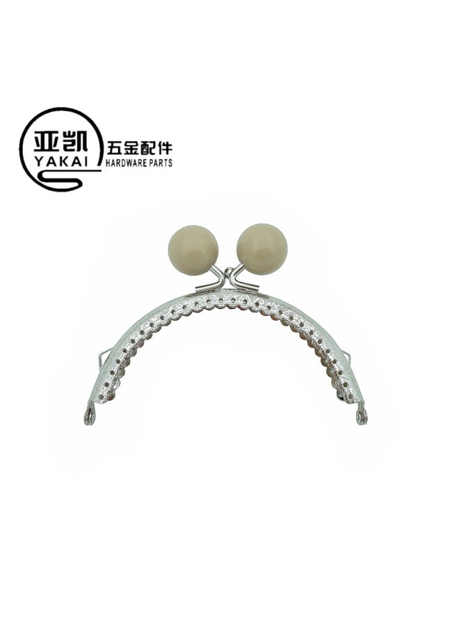 10.5cm Double Ear Semicircle Embossed Candy Head Silver Mouth Gold 28 Holes 30 Holes Candy Beads 20mm Mouth Gold Accessories