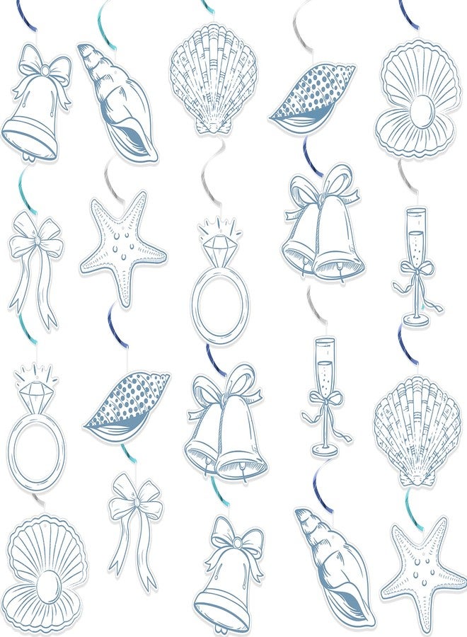 Urlax Blue Bow Starfish and Seashell Party Decorations The Summer Party Decor for Under The Sea Birthday, Summer Beach Wedding, Mermaid Baby Shower, Bachelorette Party Celebration - Image 1
