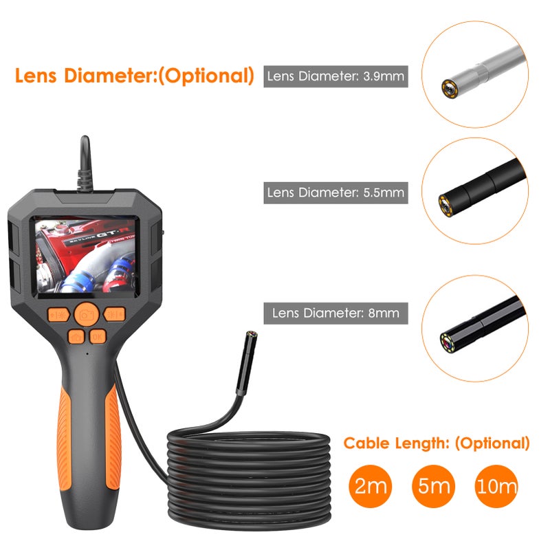 Industrial Endoscope 1080P Digital Borescope IP68 Waterproof Snake Scope Camera Electronic Camera Video Picture Taking Handheld Inspection Camera with 2.8-inch IPS Screen with LED Light for Pipeline - Image 5