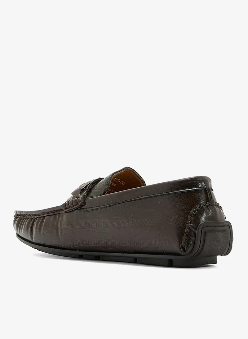Robert Wood Trim Detail Textured Loafers