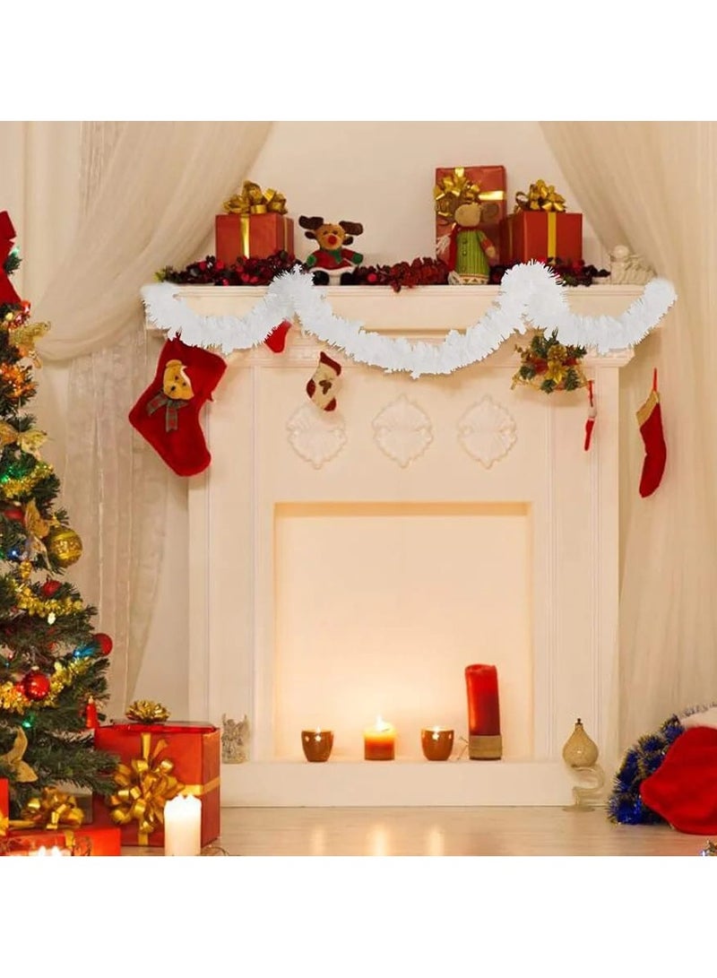 شرائط زينة سميكة بلون أبيض من لوكيبا للكريسماس بطول 10 متر مع نجمة لتزيين شجرة الكريسماس - Image 5