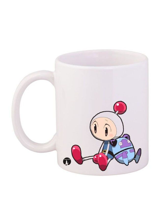 RKN Bomber Man Printed Mug White/Pink/purple 12ounce - Image 1
